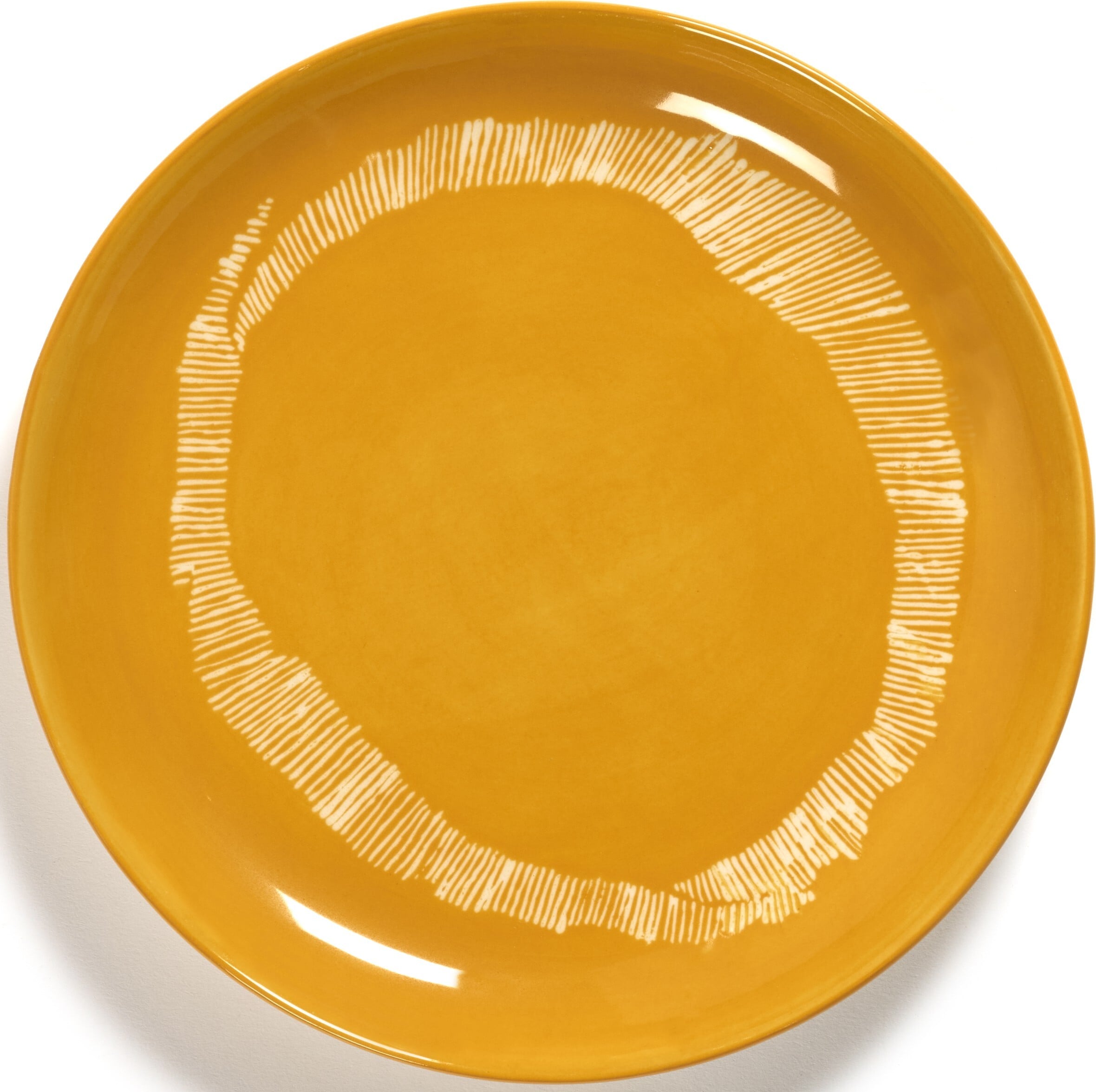 Talerze śniadaniowe Feast 19 cm żółto-białe 2 szt.