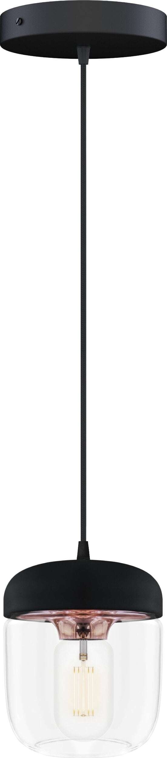 Lampa wisząca Acorn czarna z polerowaną miedzią pojedyncza