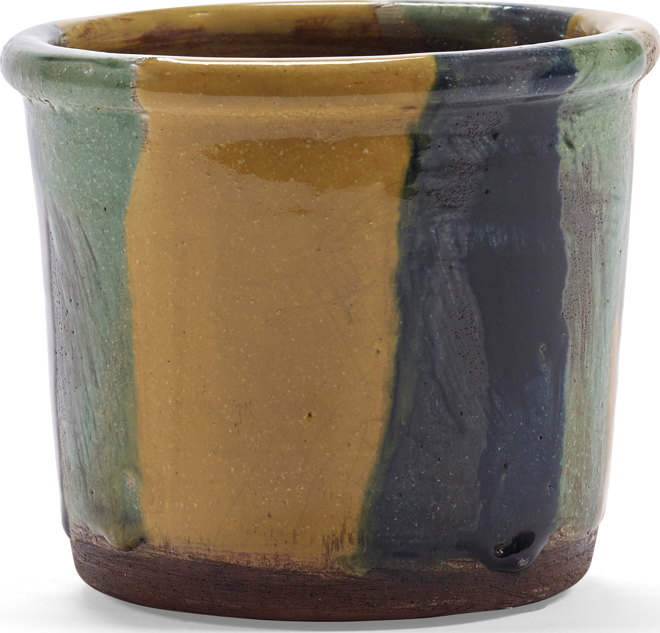 Doniczka Glazed Shades 13 5 cm żółto-niebieska