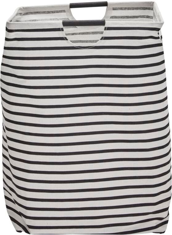 Kosz na pranie Stripes czarno-biały