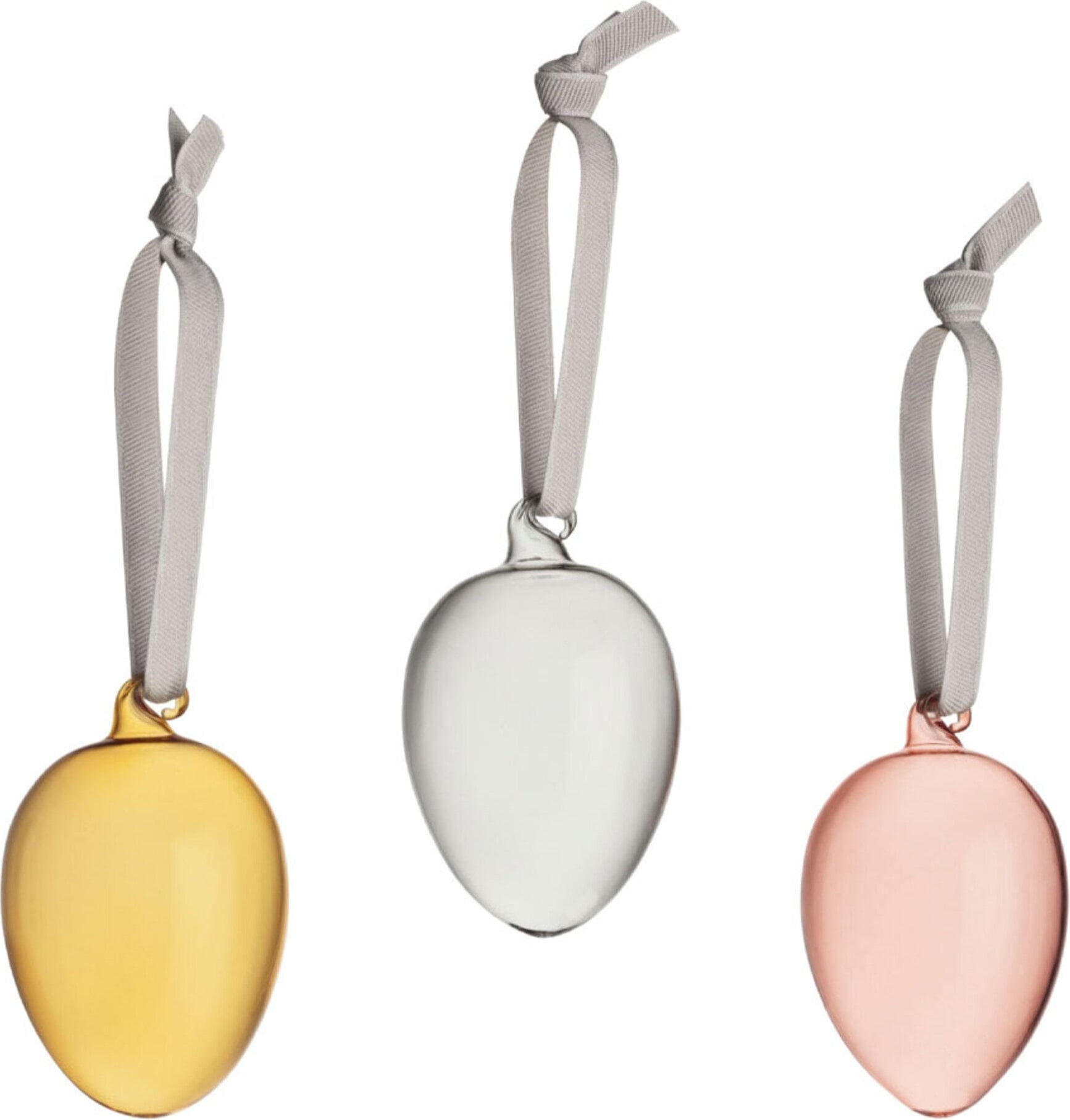 Bombki Iittala Egg żółta  transparentna i różowa 3 szt.