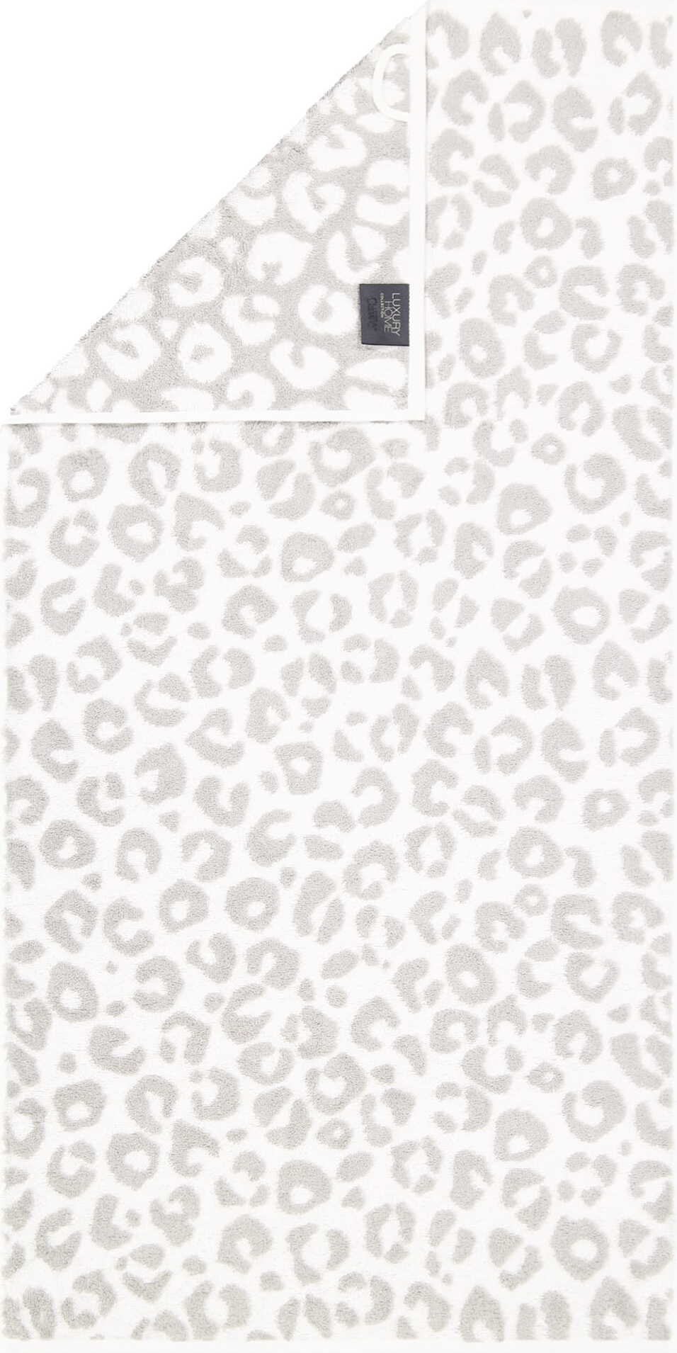 Ręcznik kąpielowy Two-Tone Leo w panterkę 80 x 150 cm platynowy