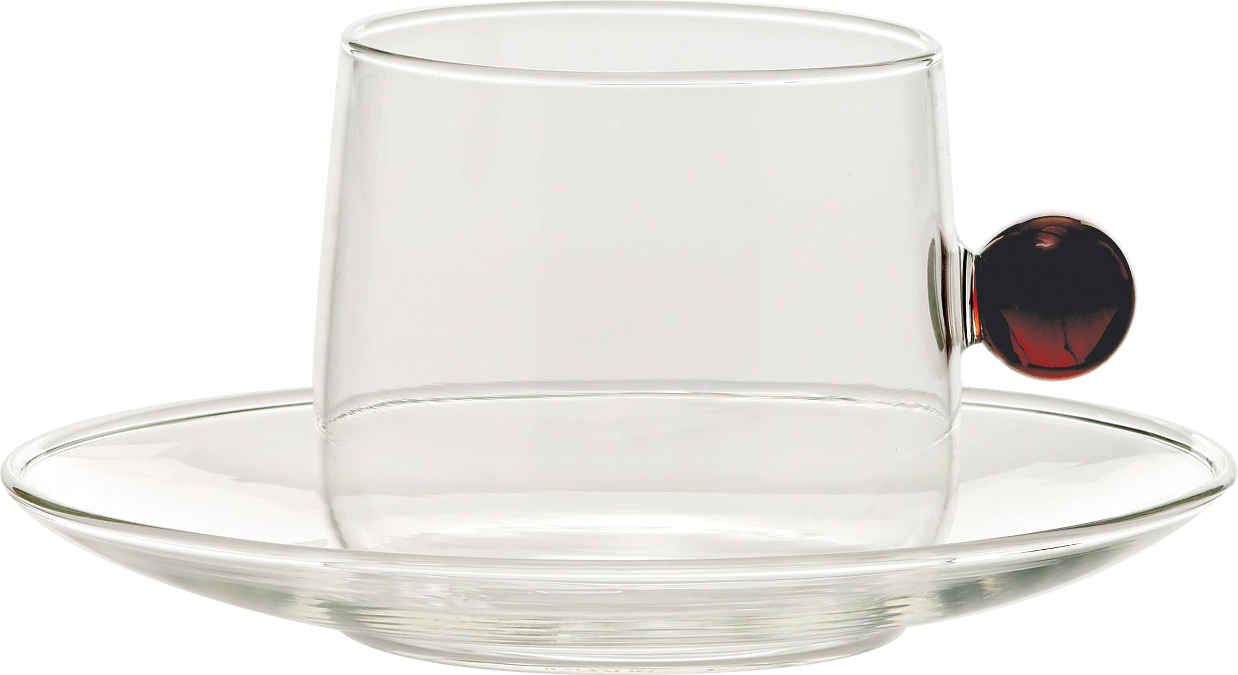 Filiżanka do herbaty Bilia 220 ml bursztynowa ze spodkiem