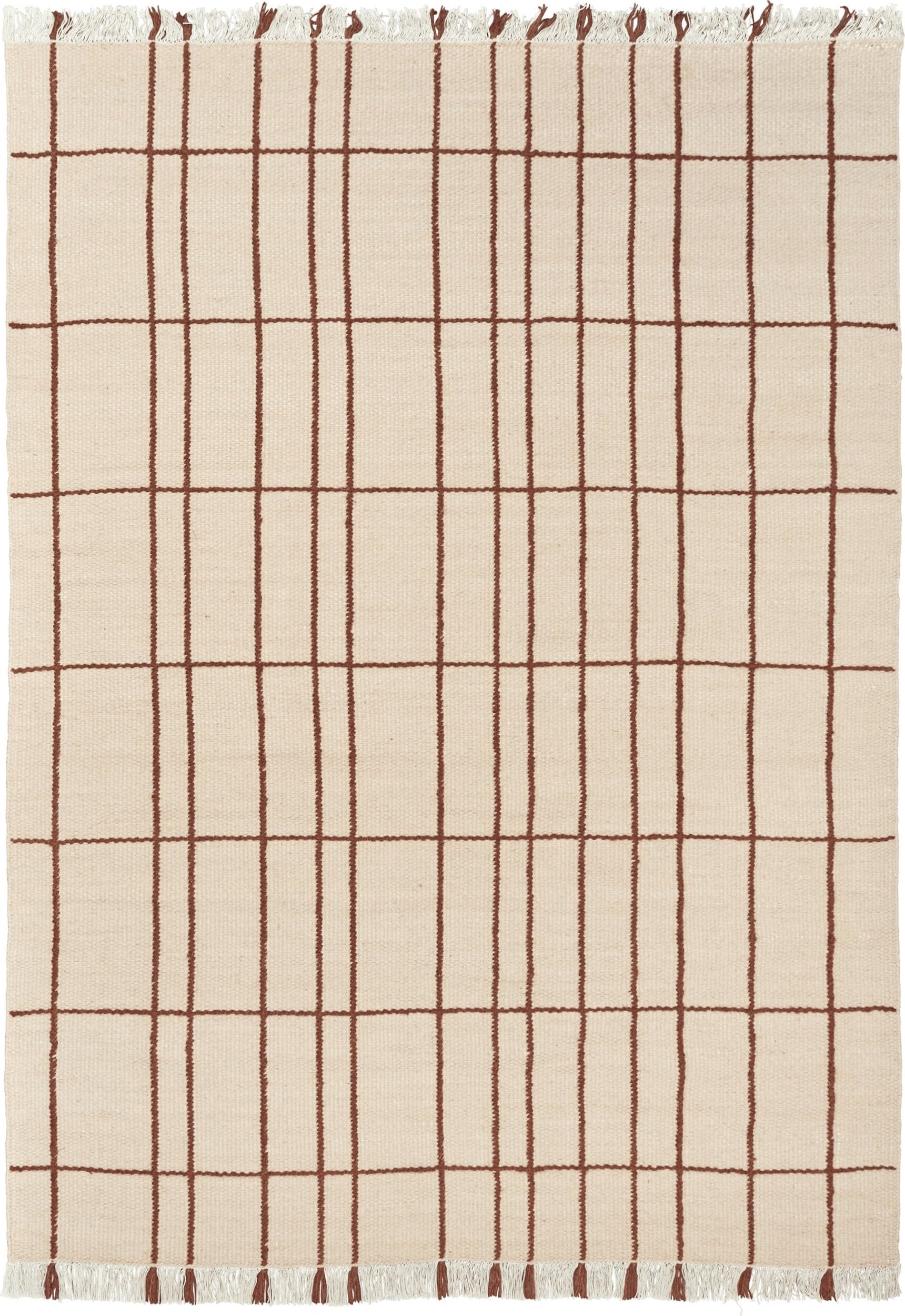 Dywan Sen w kratkę 140 x 200 cm beżowo-brązowy