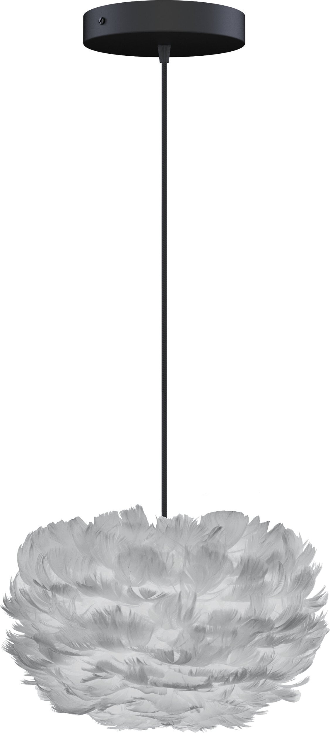 Lampa wisząca Eos 22 cm jasnoszara z czarną rozetą