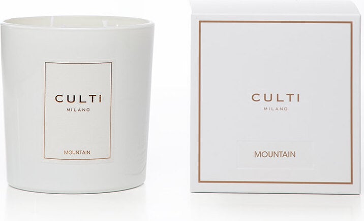 Świeca zapachowa Culti Mountain 550 g biała w błyszczącym szkle