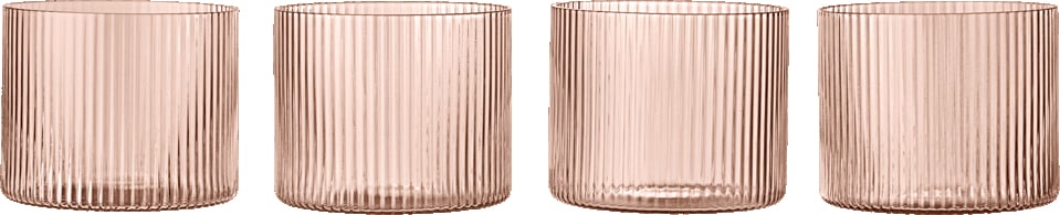 Szklanki Ripple niskie 200 ml różowe 4 szt.