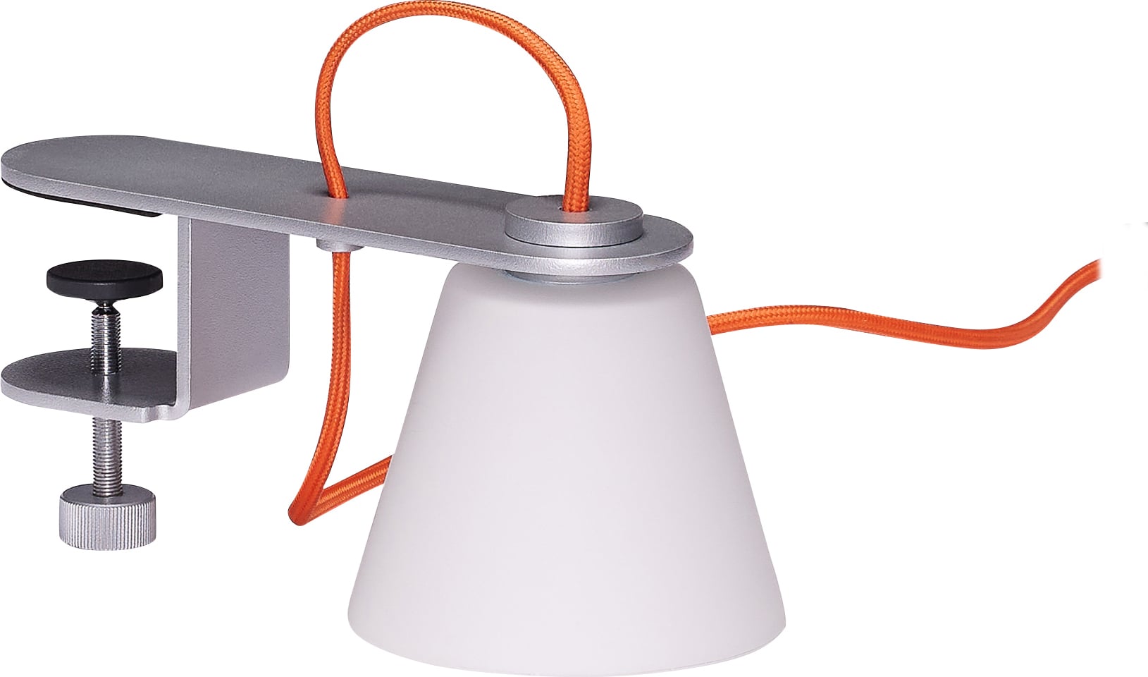 Lampa ścienna Lure srebrna z mocowaniem do blatu