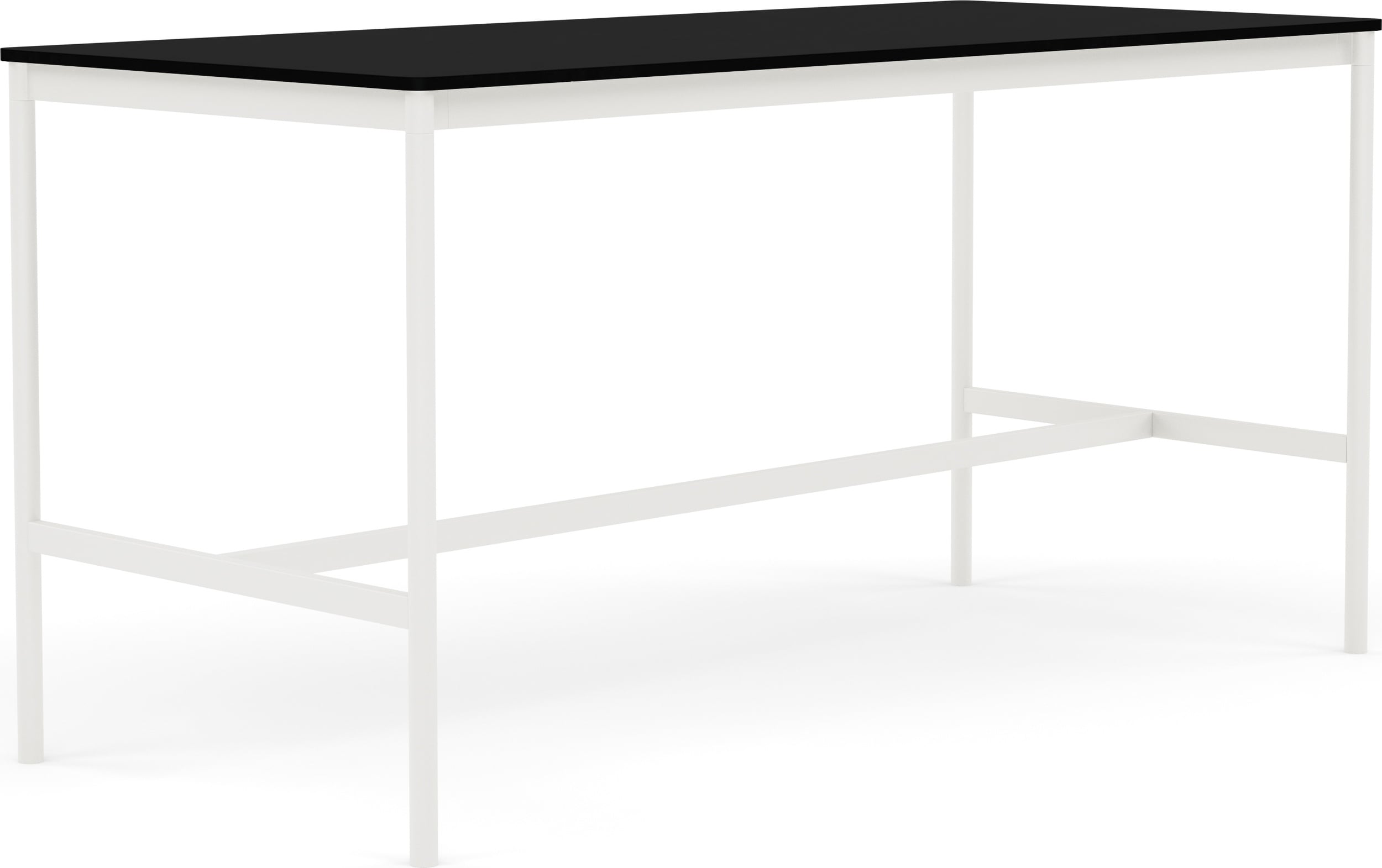 Stół Base 190 x 85 x 95 cm czarny z laminowanym blatem z ABS i białą ramą