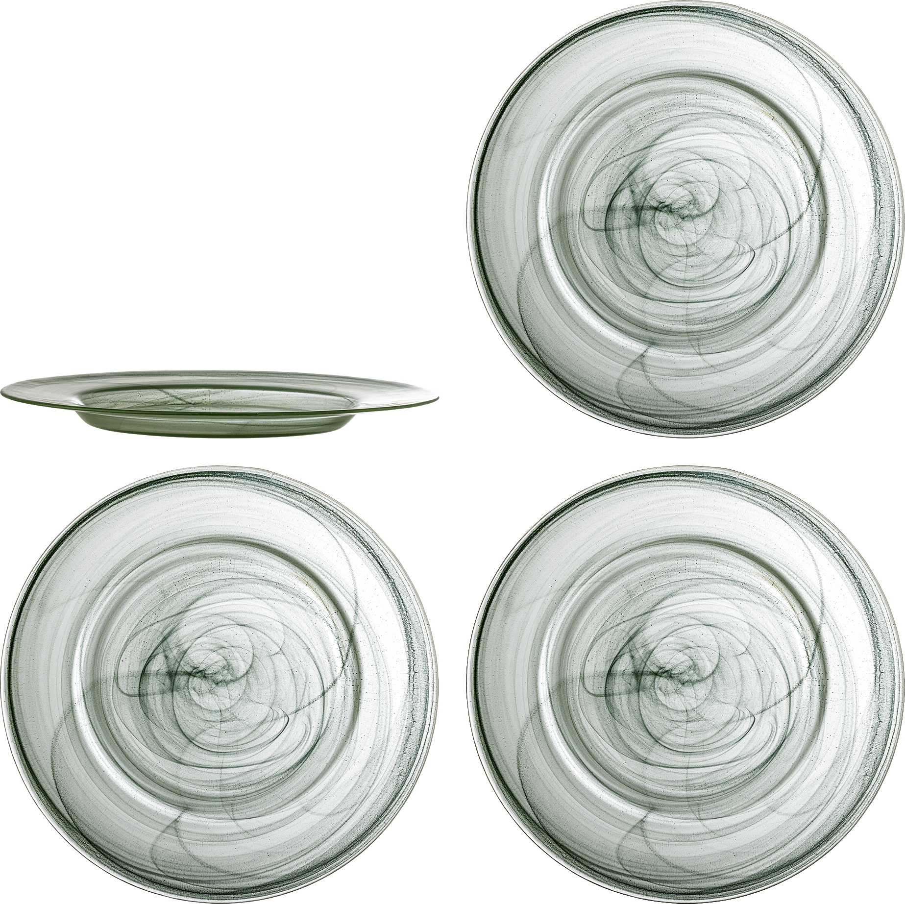 Talerze dekoracyjne Amelie 33 cm zielone 4 szt.
