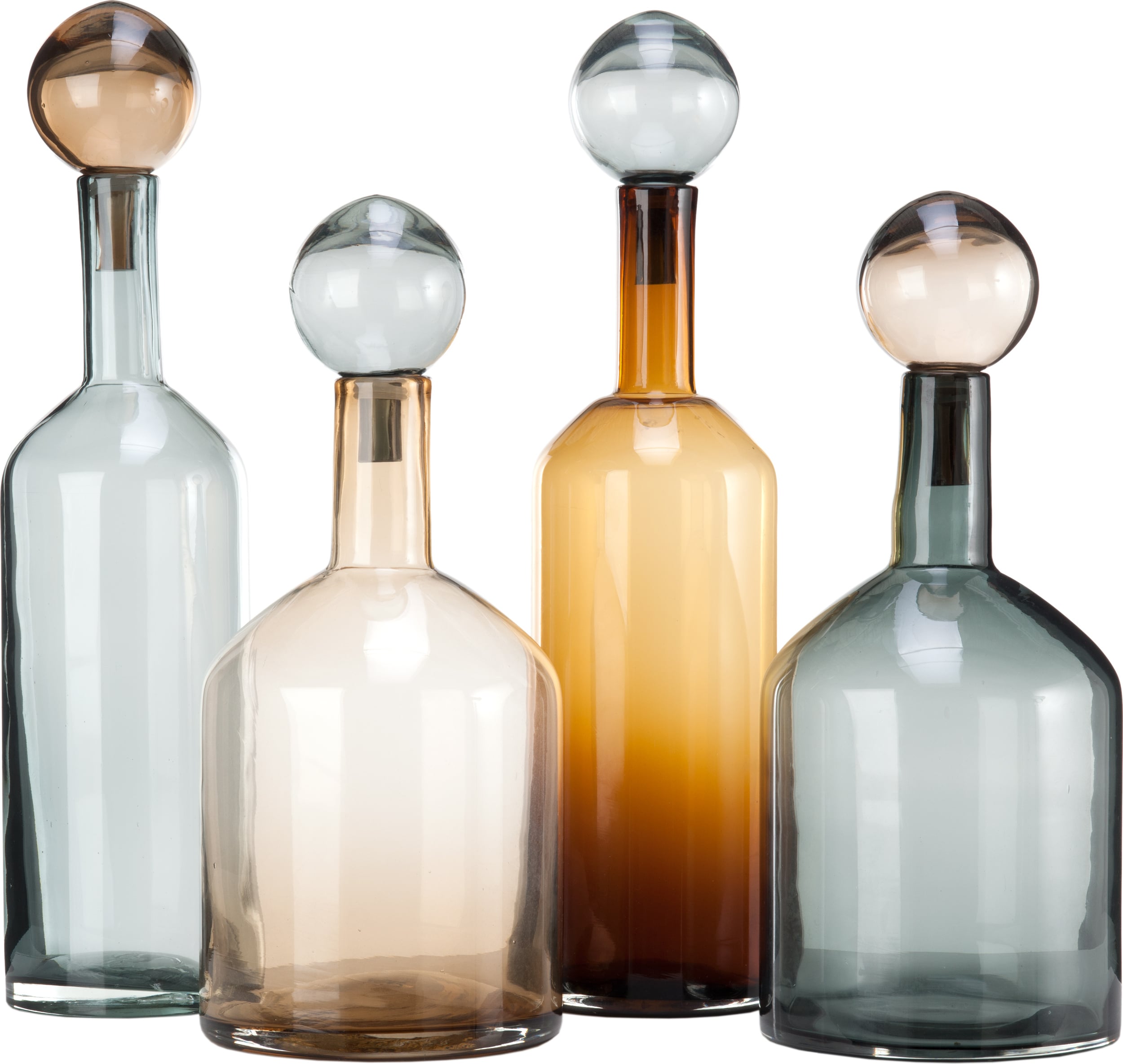Dekoracje szklane Bubbles and Bottles koniakowe 4 el.