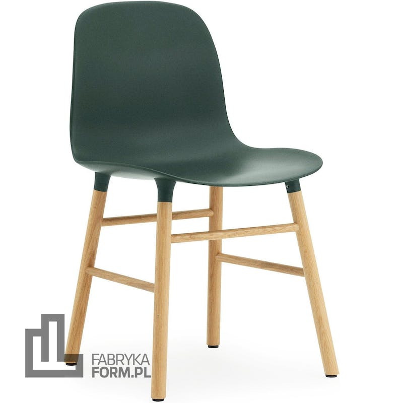 Krzesło Form zielone dębowa rama