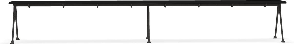 Ławka Officina 290 cm czarny buk z antracytową ramą
