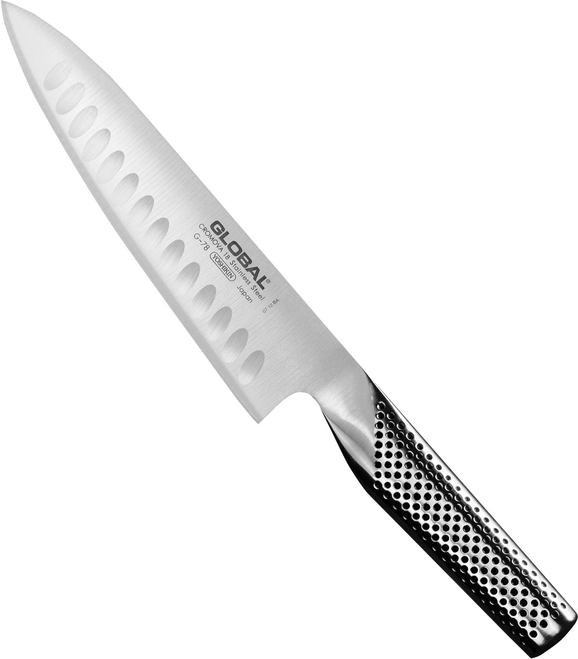 Nóż szefa kuchni Global 18 cm żłobiony