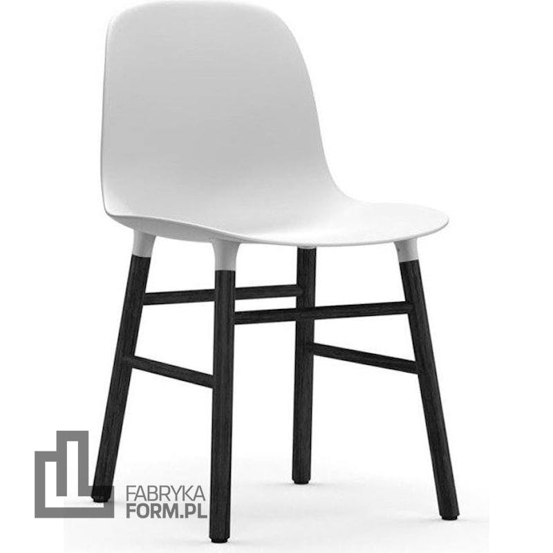 Krzesło Form białe czarna dębowa rama
