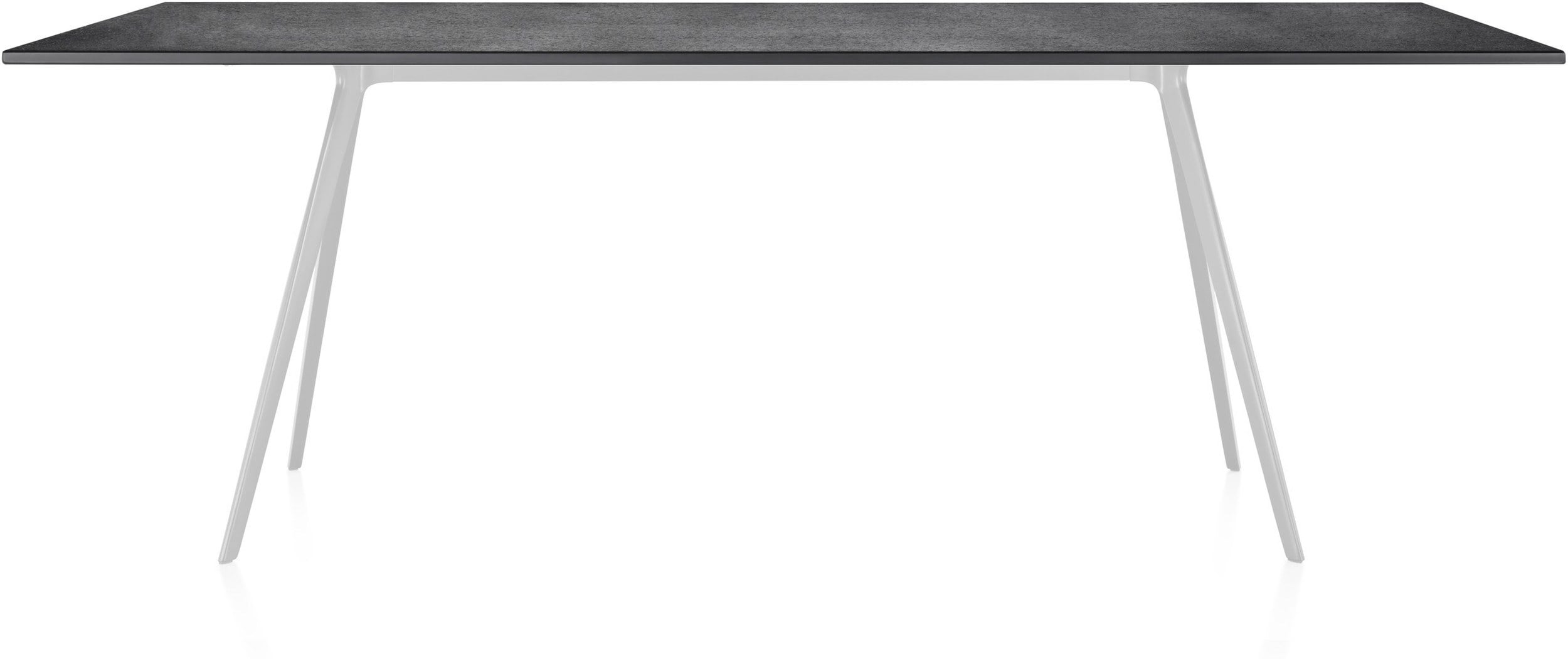 Stół Baguette 160 cm blat MDF czarny rama lakierowana biała