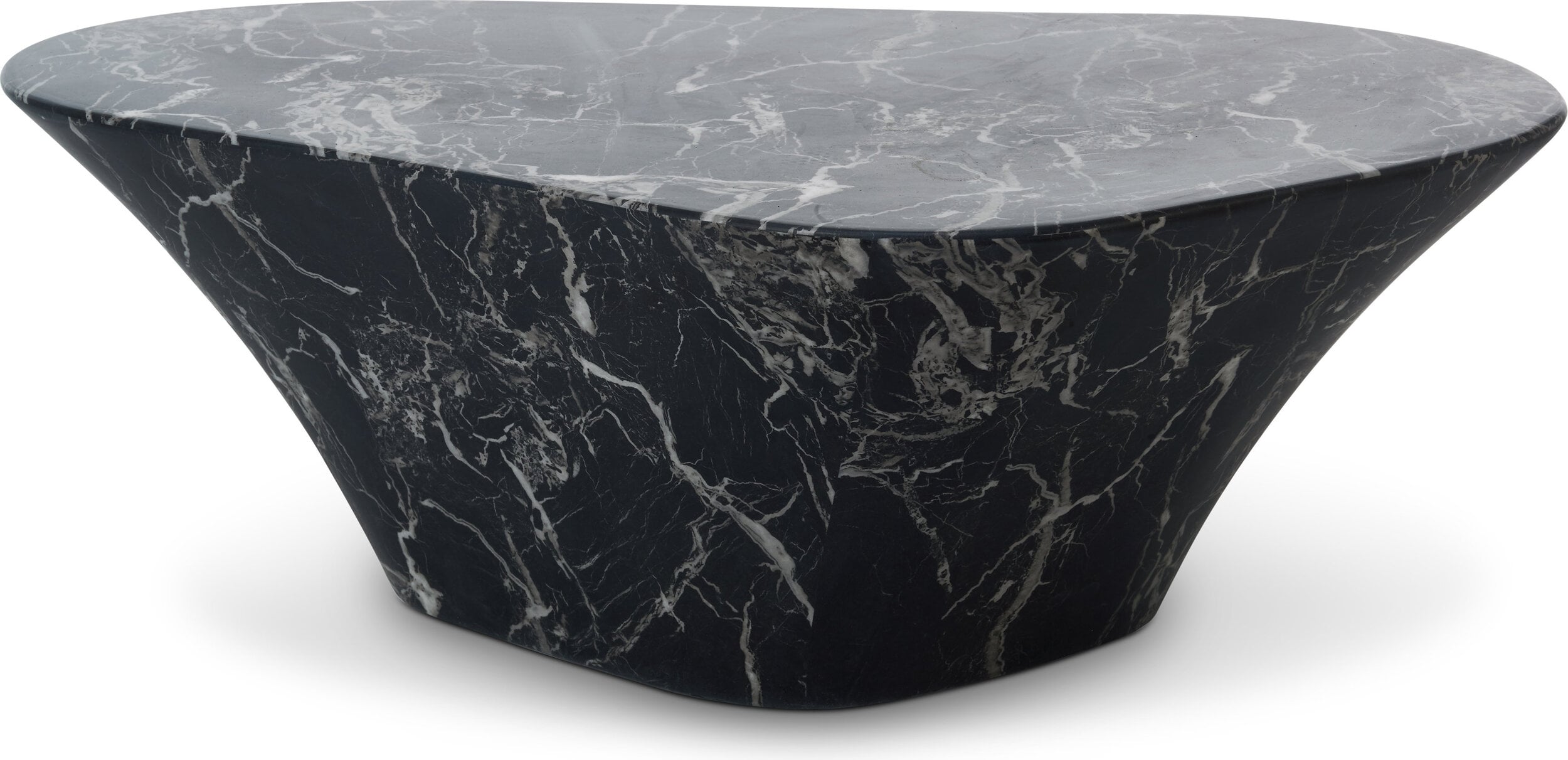 Stolik kawowy Oval Marble 30 x 51 cm czarny