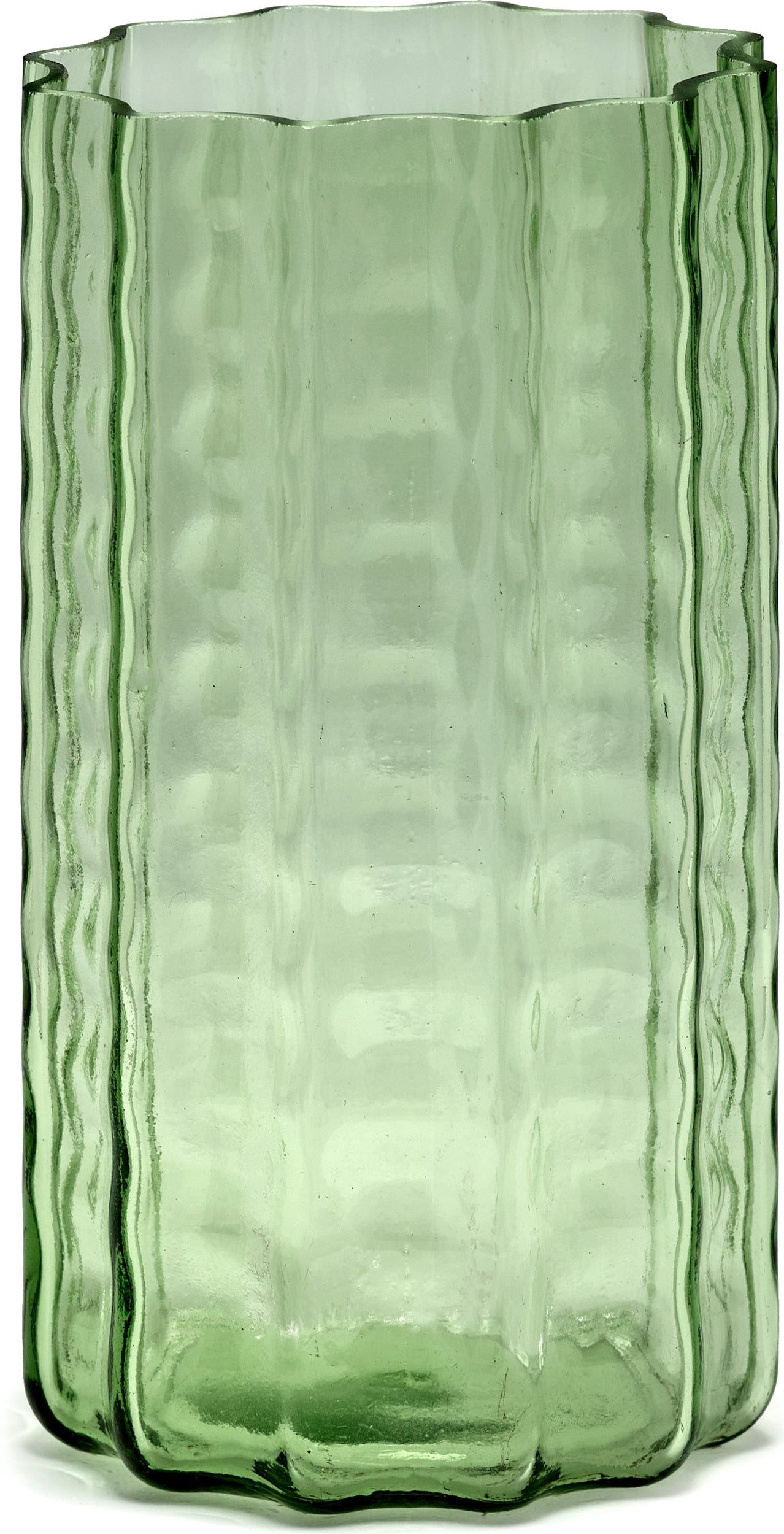 Wazon Waves cylindryczny 21 cm zielony