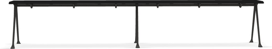 Ławka Officina 240 cm czarny buk z antracytową ramą