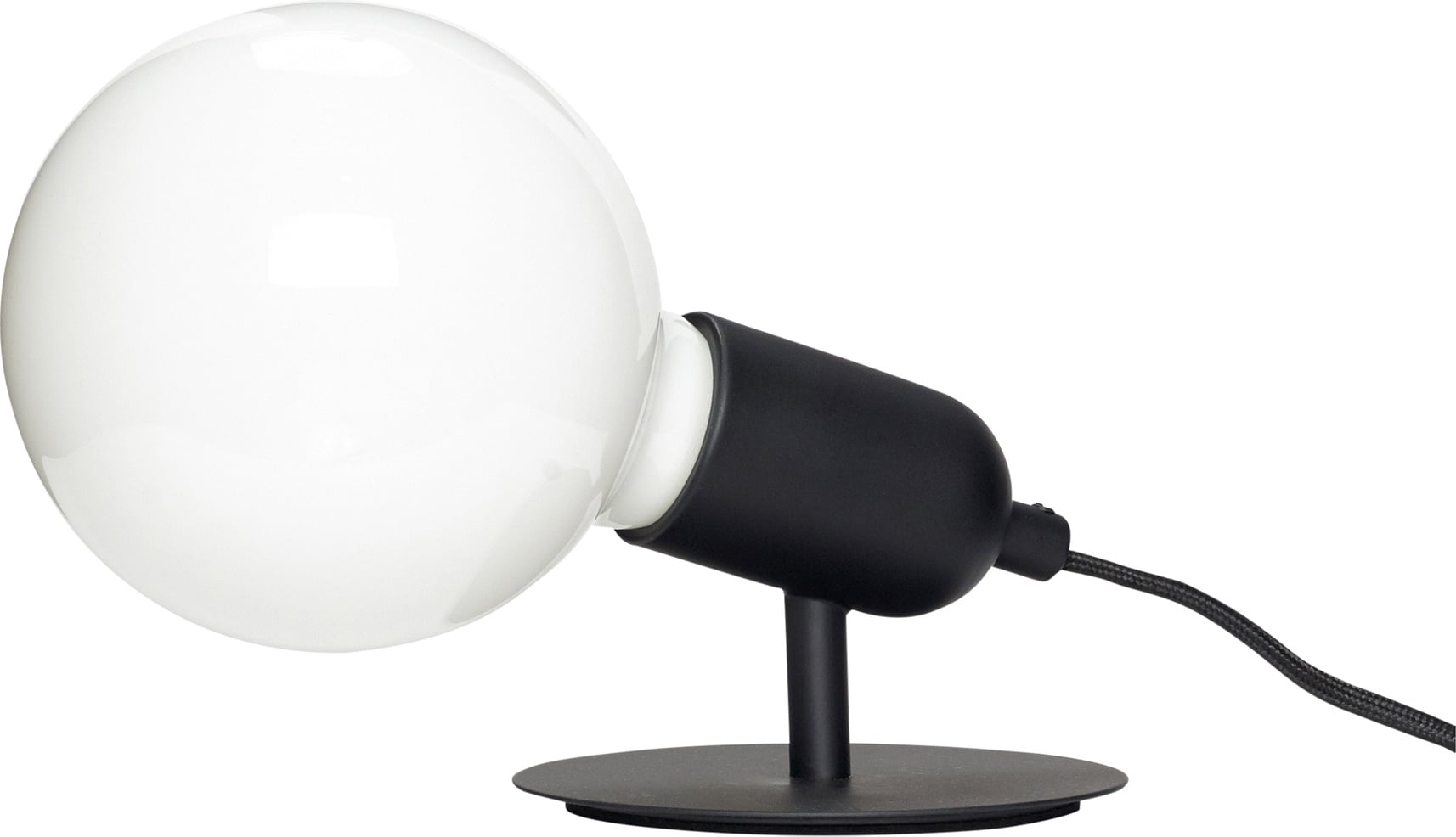 Lampa stołowa Hübsch czarna okrągła żarówka