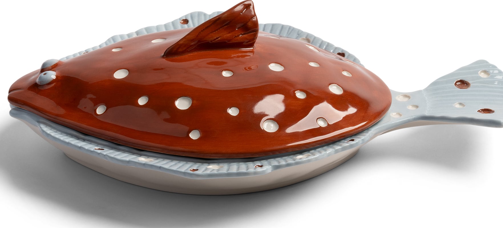 Talerz z pokrywką Plaice brązowy