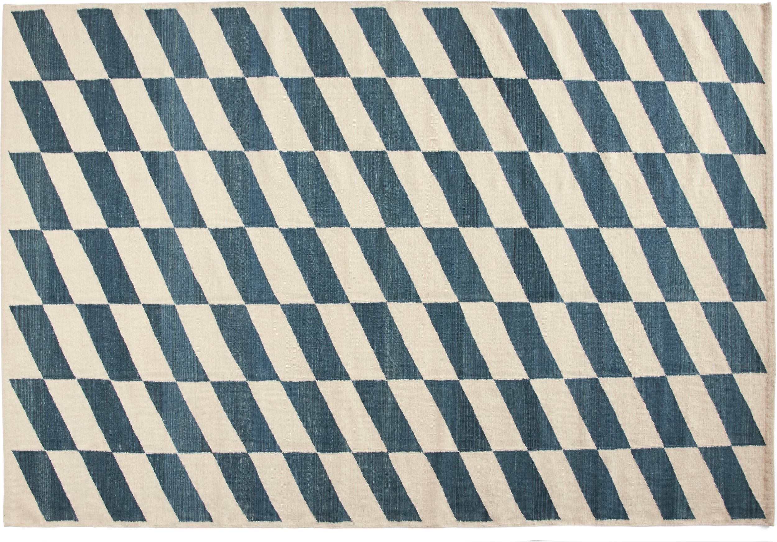 Dywan Shift Kelim 200 x 300 cm niebiesko-beżowy