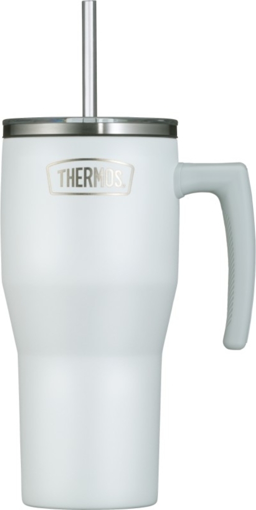 Kubek termiczny ze słomką Thermos Refreshing 850 ml biały mat
