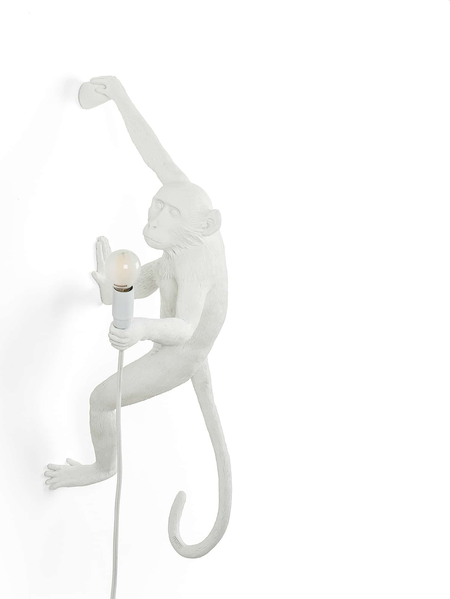 Lampa Monkey biała praworęczna kinkiet