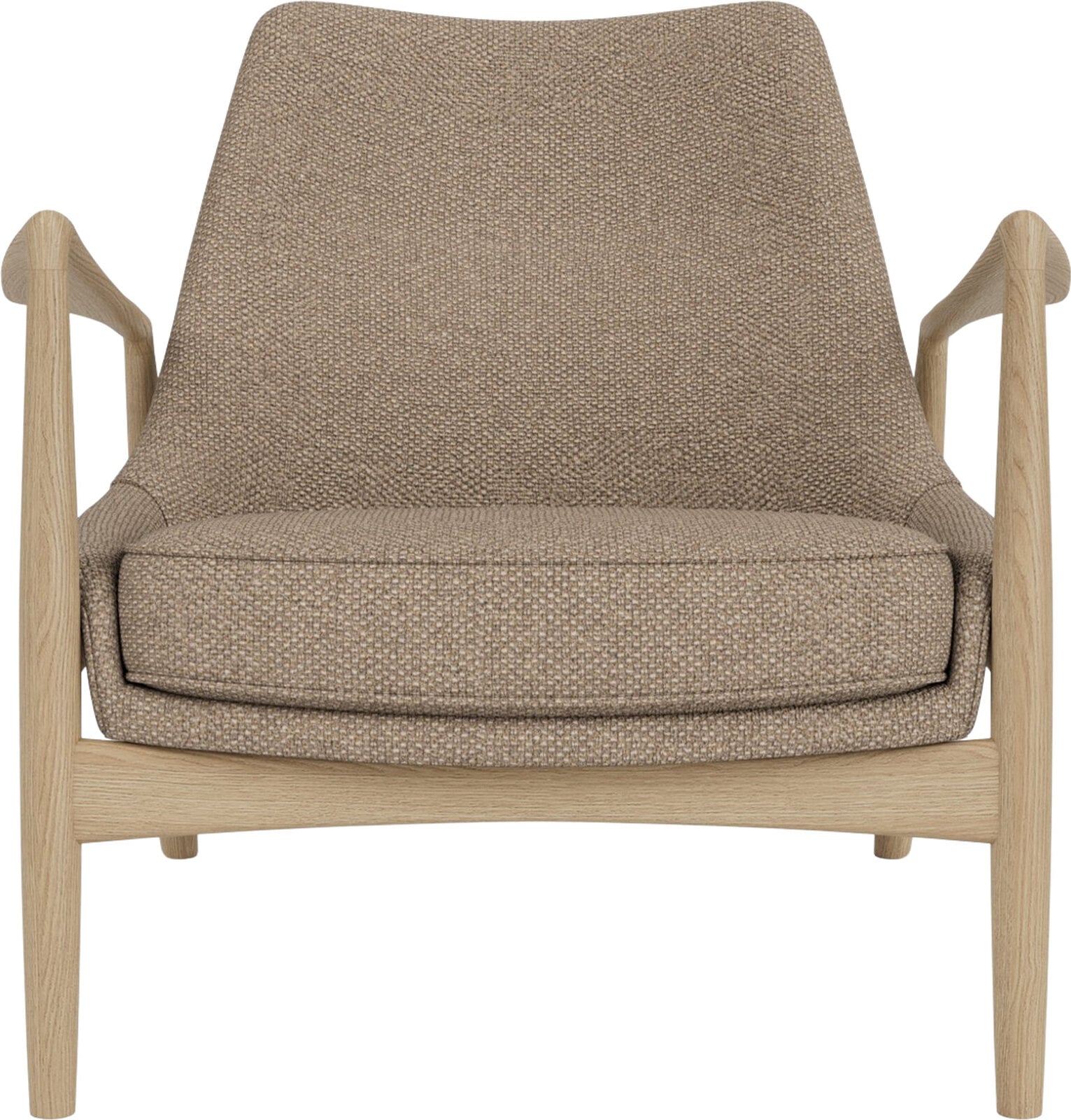 Fotel The Seal Lounge 73 cm jasny dąb tapicerowany beżowy