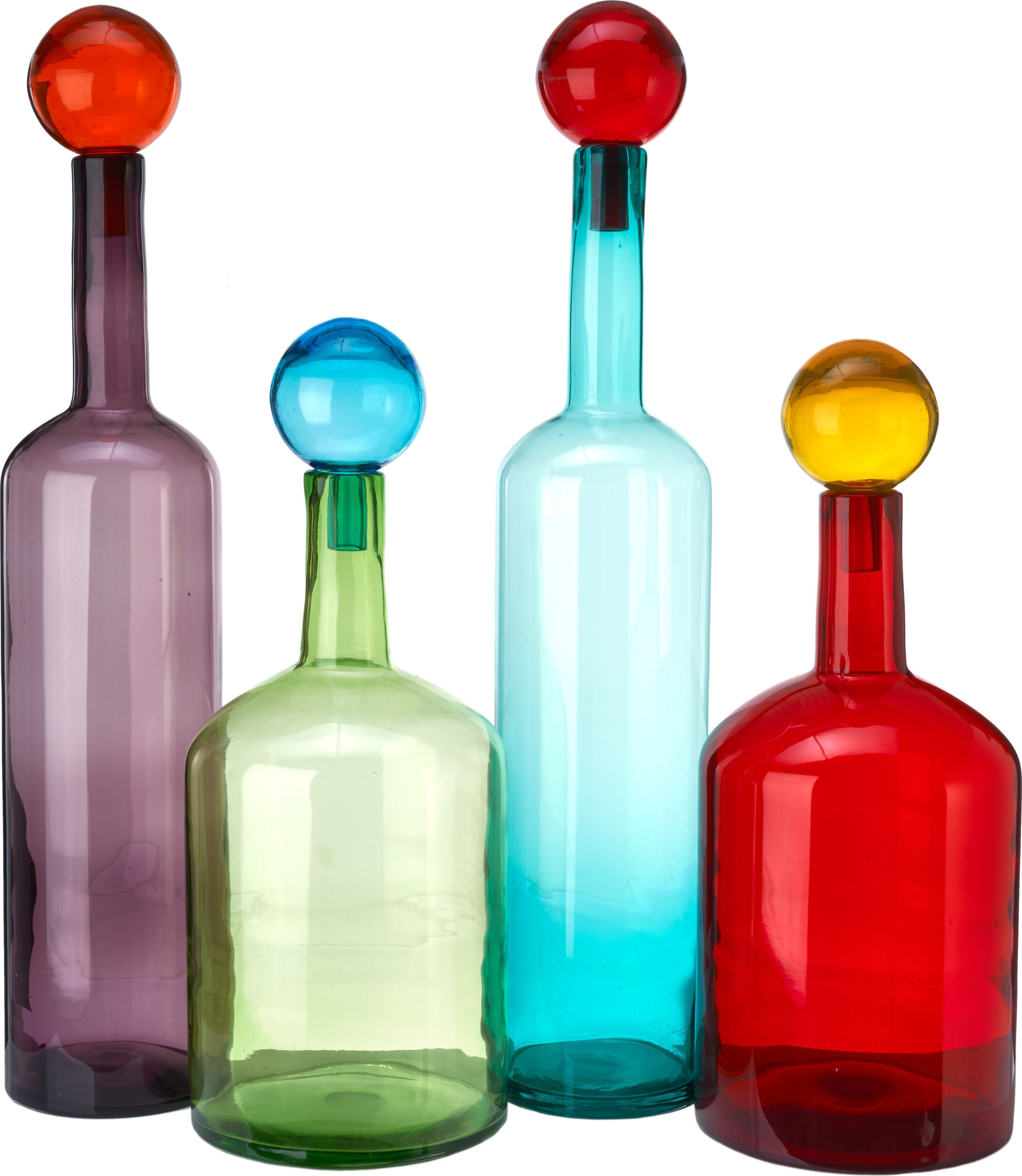 Dekoracje szklane Bubbles and Bottles XXL wielokolorowe 4 el.