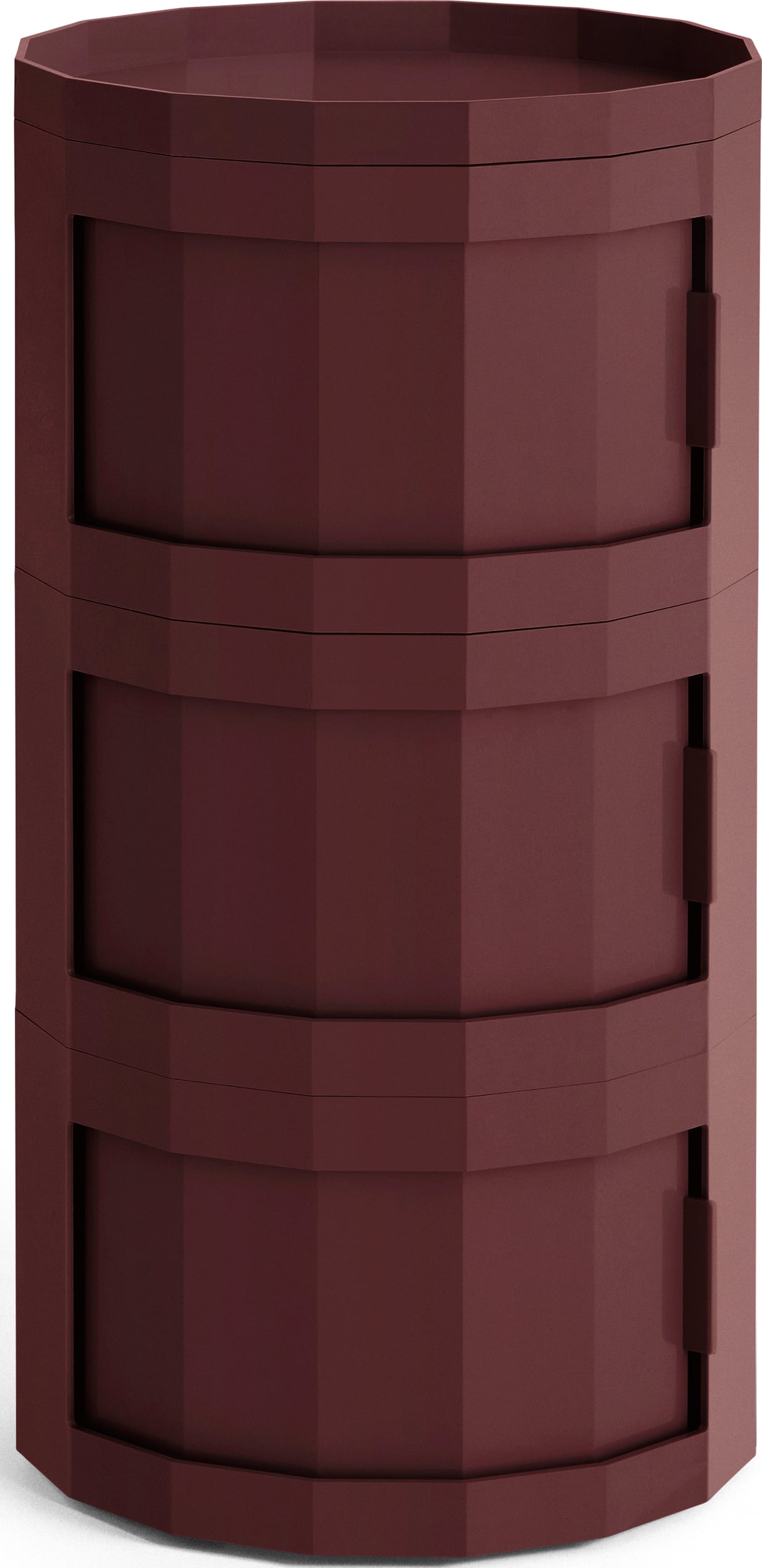 Szafka trzydrzwiowa na kółkach Facet 71 cm burgundowa