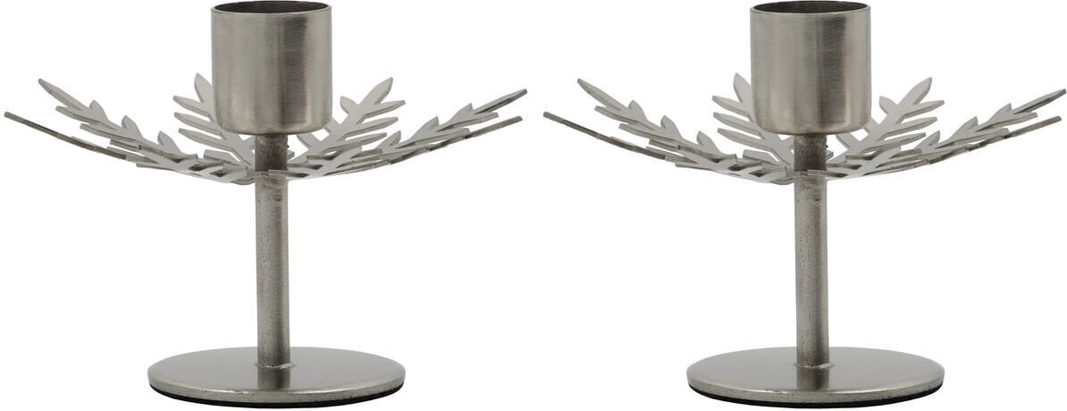 Świeczniki Snowflake płatek śniegu 10 5 cm srebrne 2 szt.
