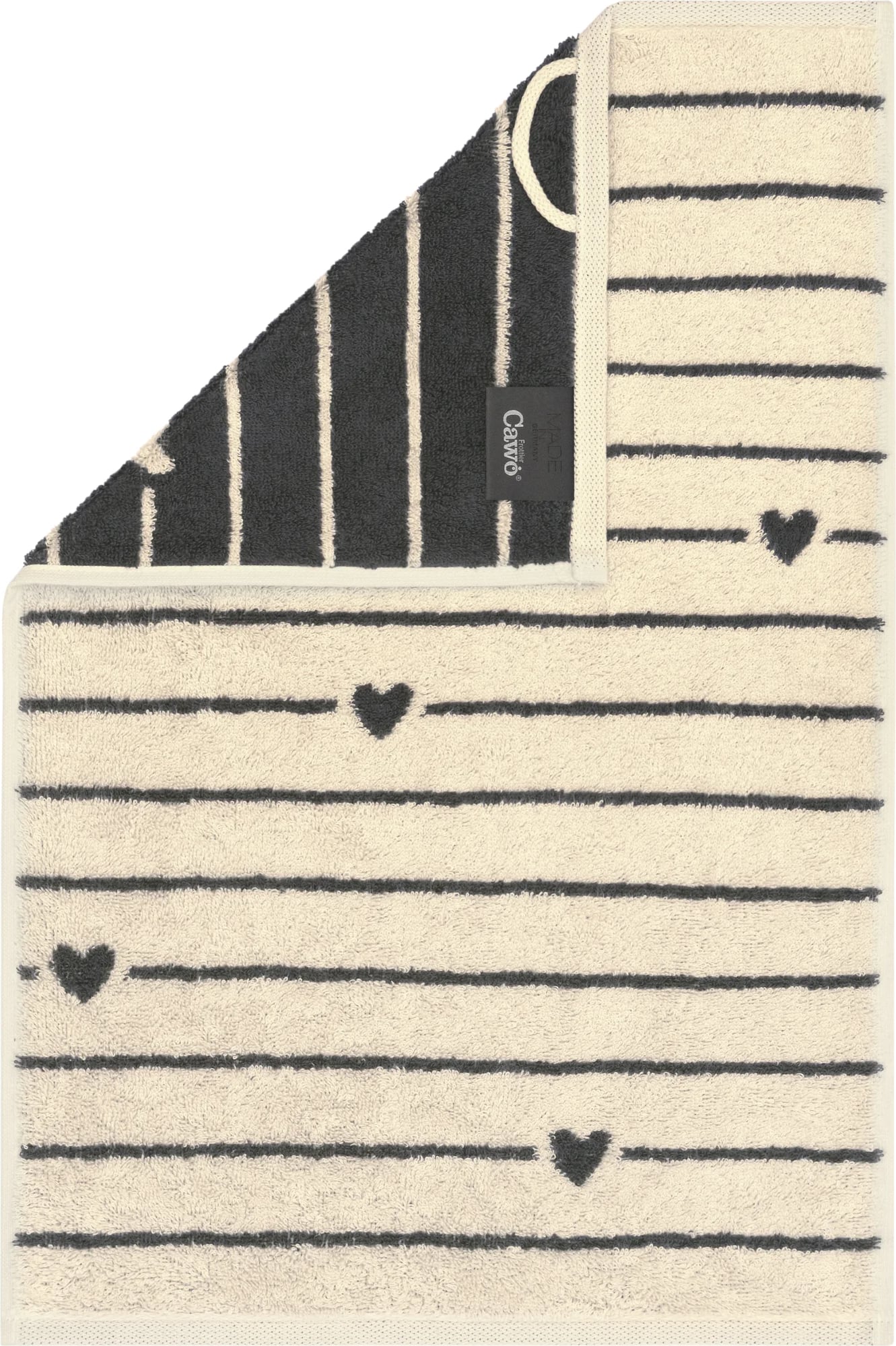 Ręcznik Lines&Hearts 30 x 50 cm ciemnoszary