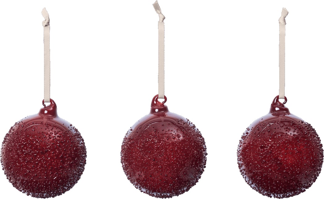 Bombki Flurry 8 cm czerwone 3 szt.