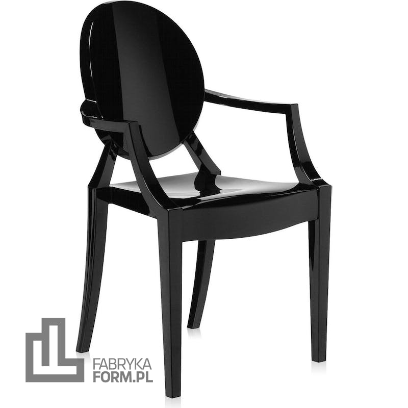 Krzesło Louis Ghost nieprzeźroczyste lśniąca czerń