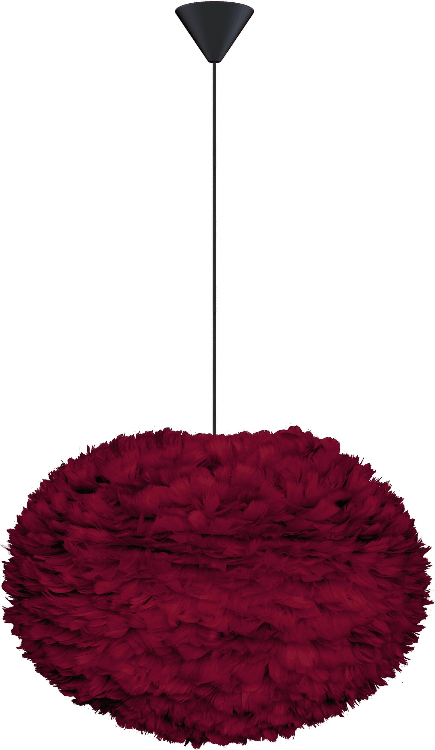 Lampa wisząca Eos 35 cm czerwona z czarną rozetą