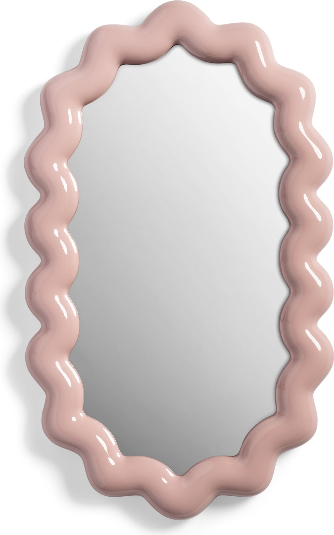 Lustro ścienne Zigzag owalne 52 5 cm pudrowe
