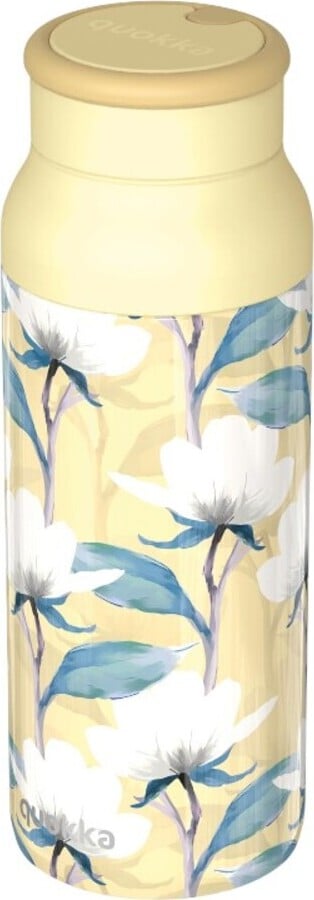 Butelka termiczna Quokka Echo w kwiaty 690 ml jasnożółta