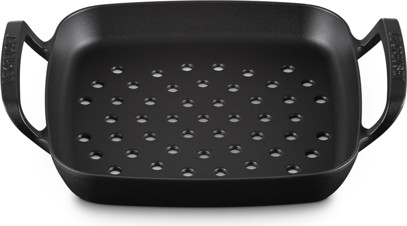 Płyta grillowa BBQ Outdoor kwadratowa 30 cm czarny mat perforowana