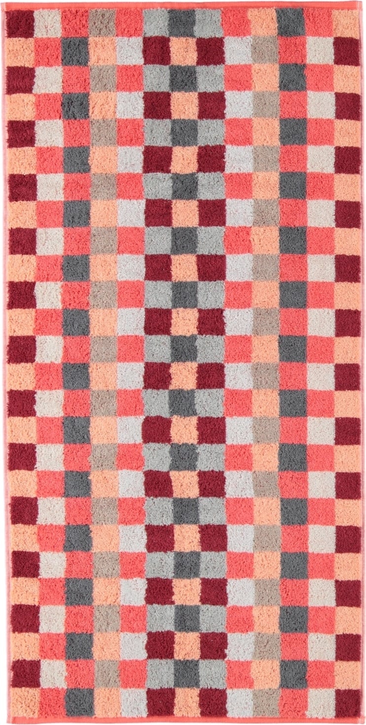 Ręcznik Unique szachownica 50 x 100 cm koralowy
