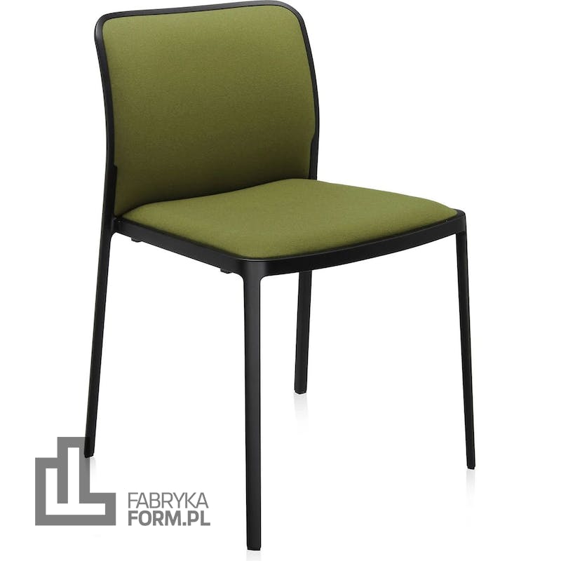 Krzesło Audrey Soft zielone z czarną ramą