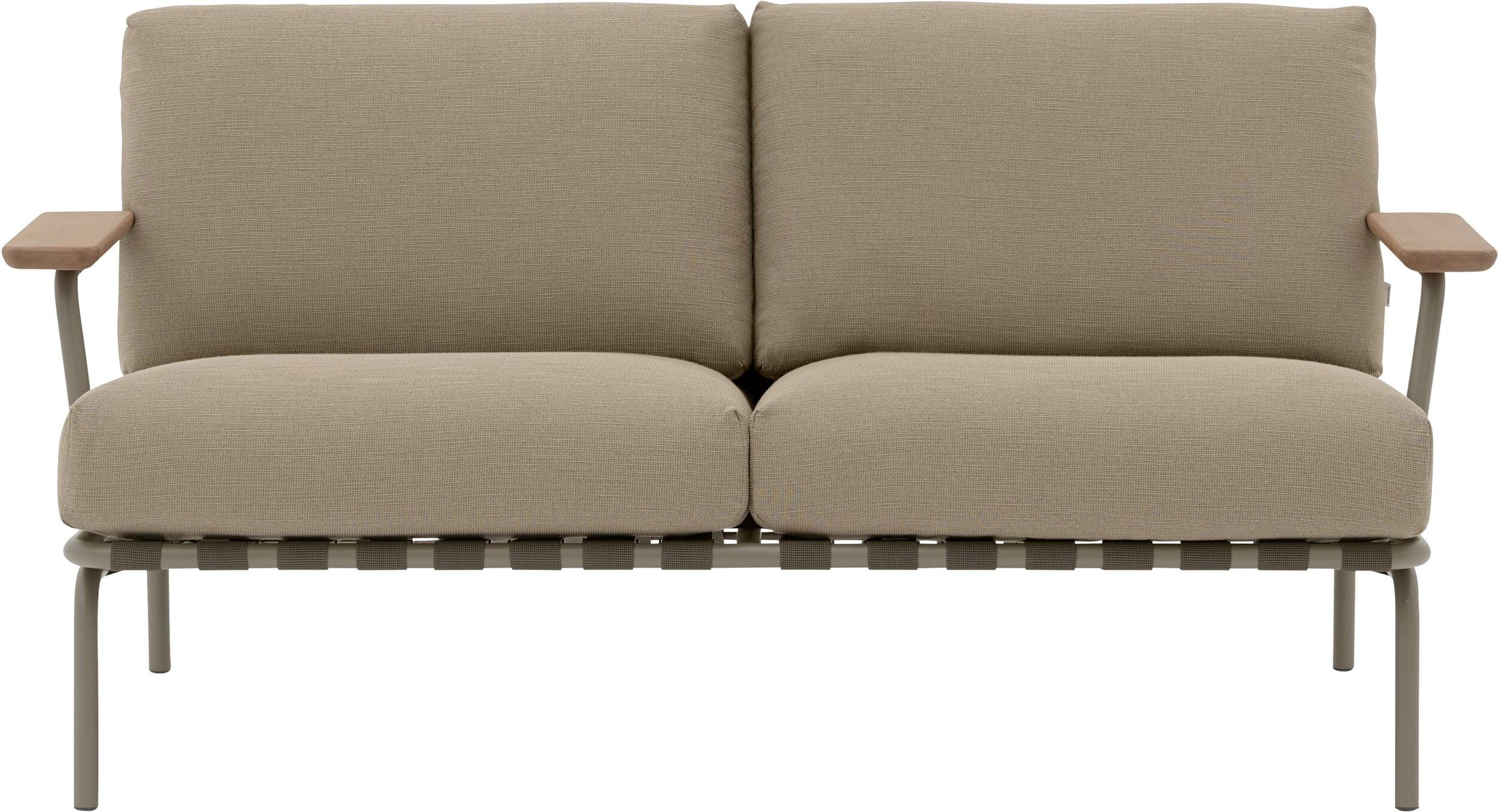 Sofa ogrodowa Settle brązowa dwuosobowa