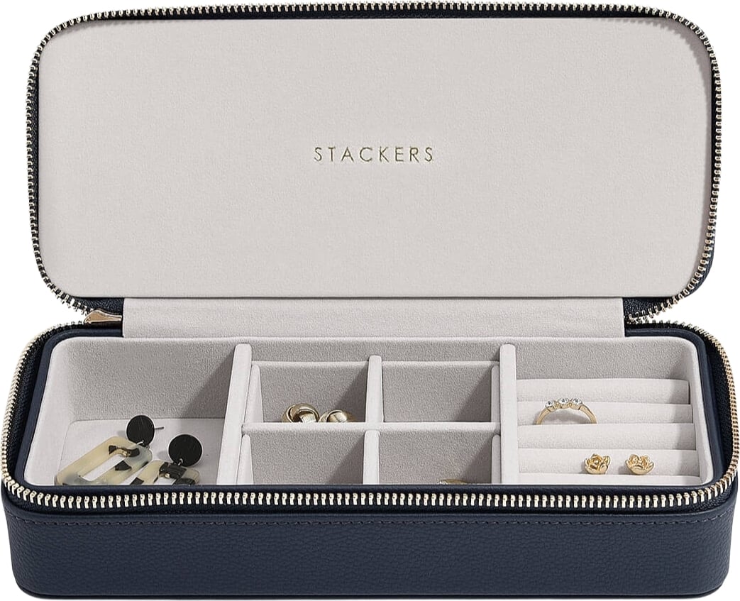 Pudełko podróżne na biżuterię Travel Large Stackers granatowe
