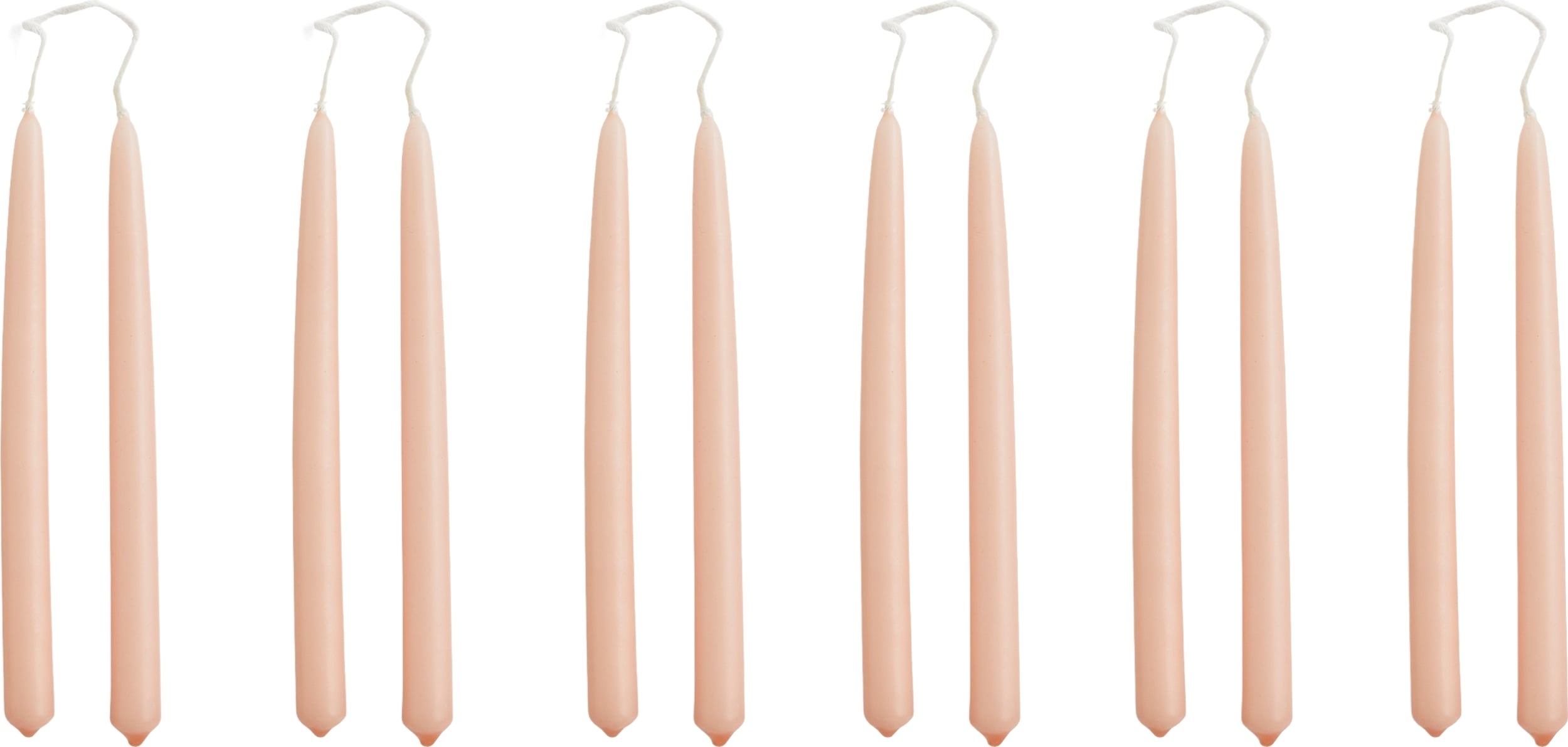 Świece Mini Conical jasnoróżowe 12 szt.