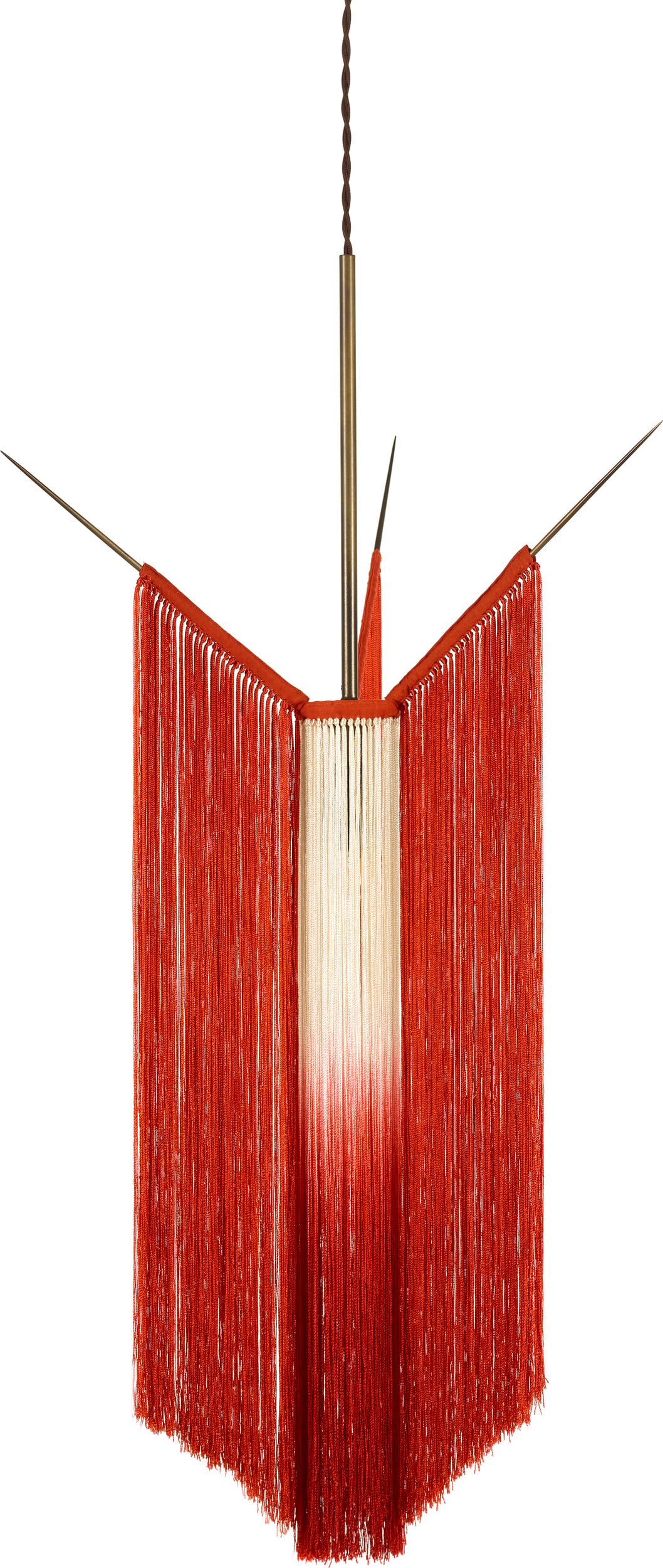 Lampa wisząca Chan 40 cm czerwono-biała