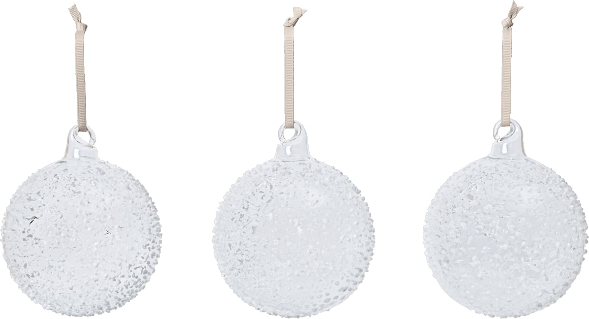 Bombki Flurry 10 cm białe 3 szt.