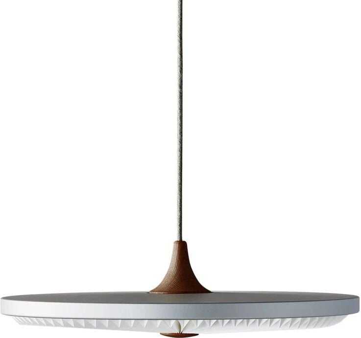 Lampa wisząca Soleil M srebrna ciemny dąb z papierowym kloszem