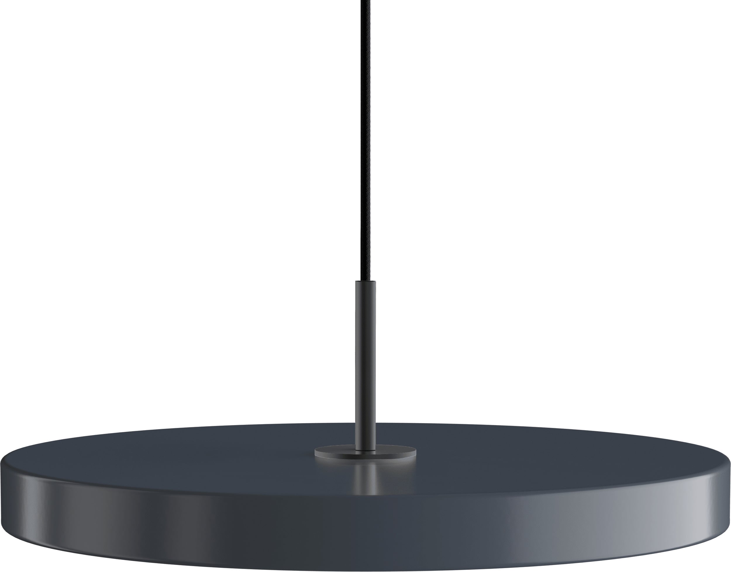 Lampa wisząca Asteria Plus 43 cm antracytowa szarość z czarnym mocowaniem