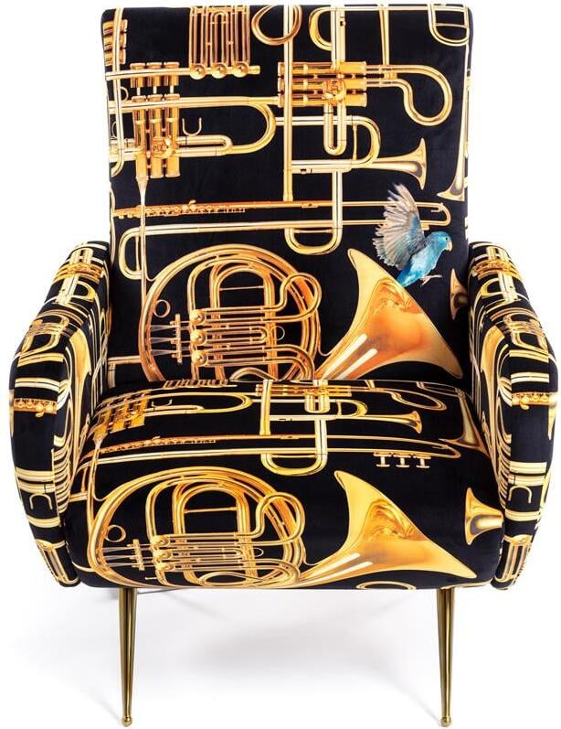 Fotel z wysokim oparciem Seletti Wears Toiletpaper Trumpets