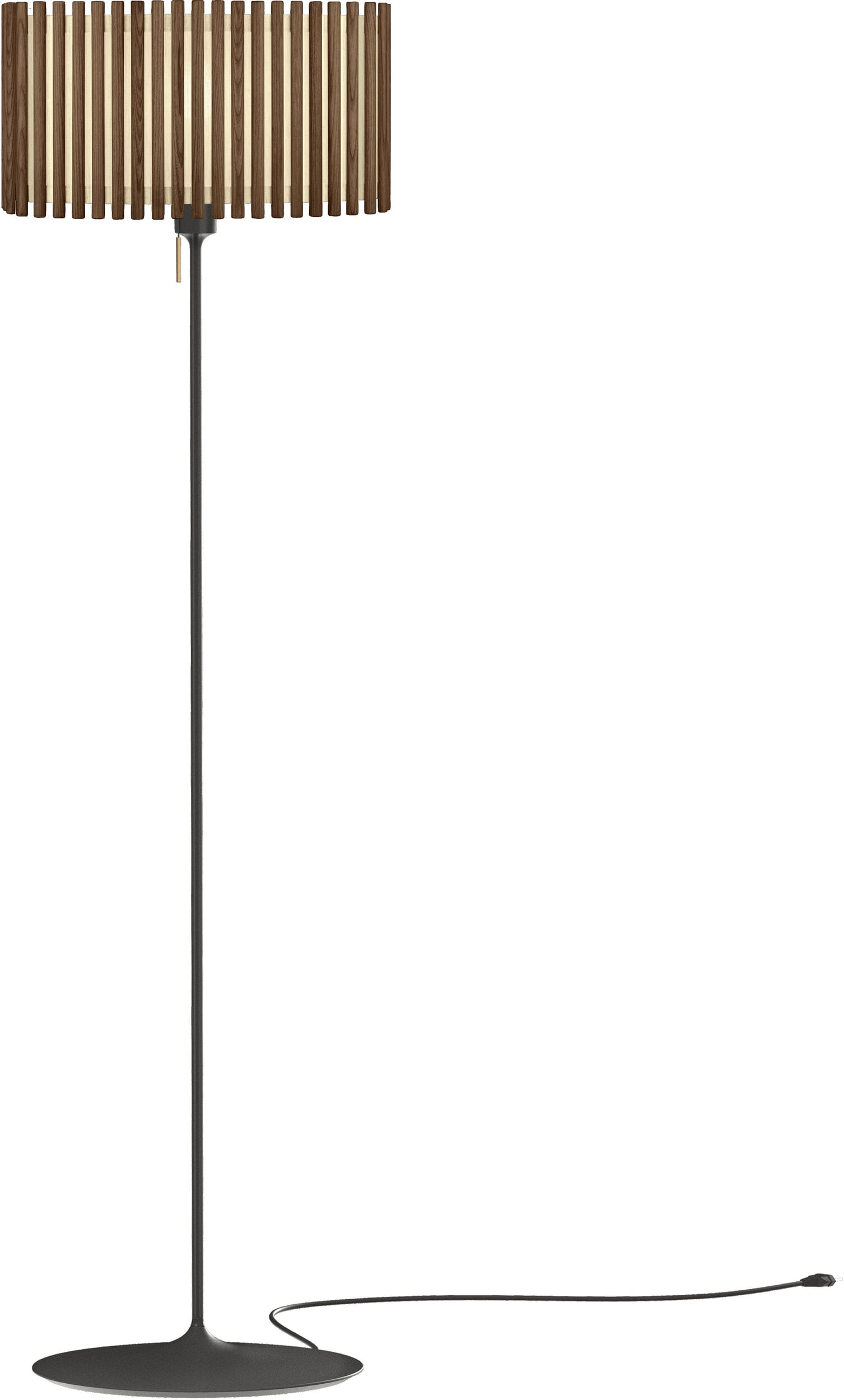 Lampa podłogowa Komorebi prostokątna 33 cm ciemny dąb z czarną podstawą